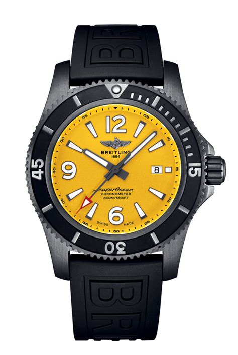 breitling superocean black yellow|Breitling Superocean black steel 46.